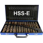 PeTools 230-tlg. Edelstahl-Bohrer HSS-E Kobalt Cobalt (Co5) Spiral-Bohrer VA mit Kreuzanschliff