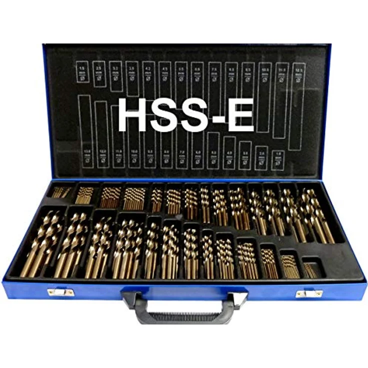 PeTools 230-tlg. Edelstahl-Bohrer HSS-E Kobalt Cobalt (Co5) Spiral-Bohrer VA mit Kreuzanschliff – Bild 1
