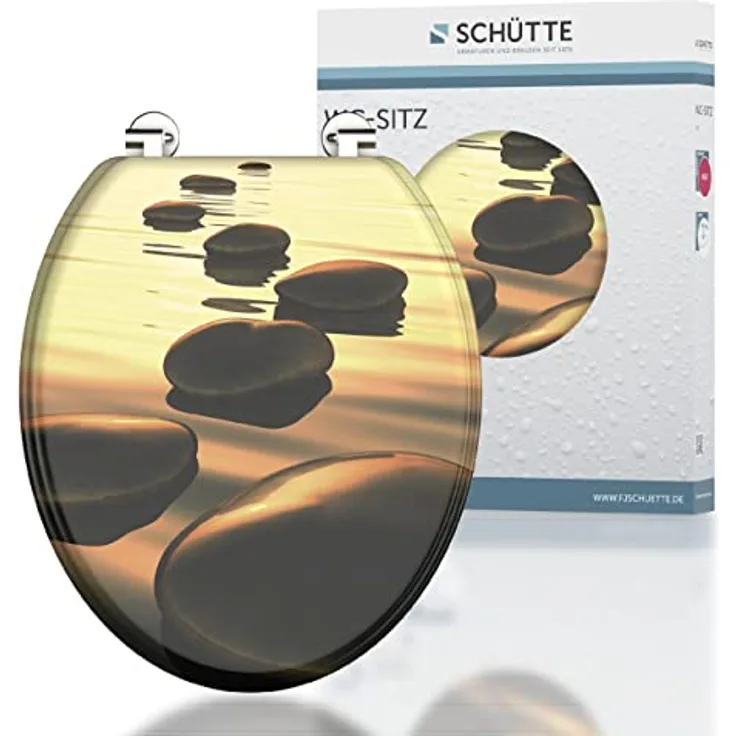 Schütte MDF WC-Sitz Sea Stone, langlebiger Toilettendeckel mit hygienischer Oberfläche und einfacher Montage