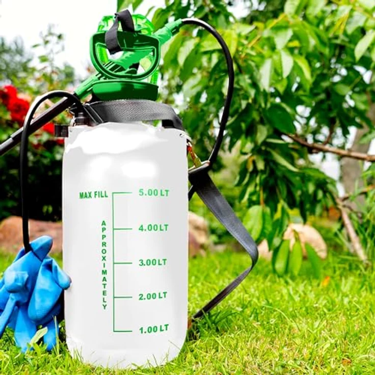 Retoo Drucksprüher 5 L Füllinhalt, Gartenspritze,Sprühgerät für den Pflanzenschutz, Drucksprühgerät, Universelle Sprühflasche für Essigsäure, Wasser, Dünger, Verstellbare düse, Spiralschlauch – Bild 5