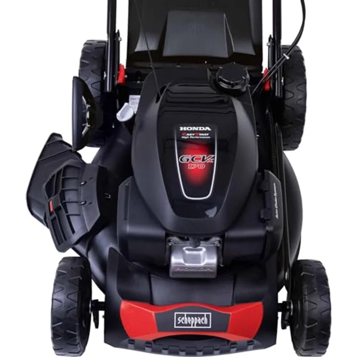 Scheppach MS170-51H Benzin-Rasenmäher, Honda-Motor 4,56 PS, 6in1-Funktion, 51 cm Schnittbreite, Radantrieb, 65 l Grasfangsack – Bild 3