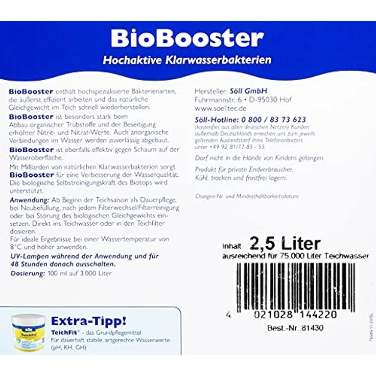 Söll Bakterien Filterstarter 2,5 Liter BioBooster für Teiche – Bild 4