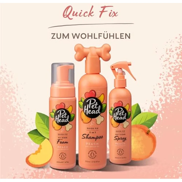 Pet Head Quick Fix 2-in-1 Tiershampoo & Conditioner, Pfirsichduft, 300 ml mit natürlichen Ölen – Bild 7