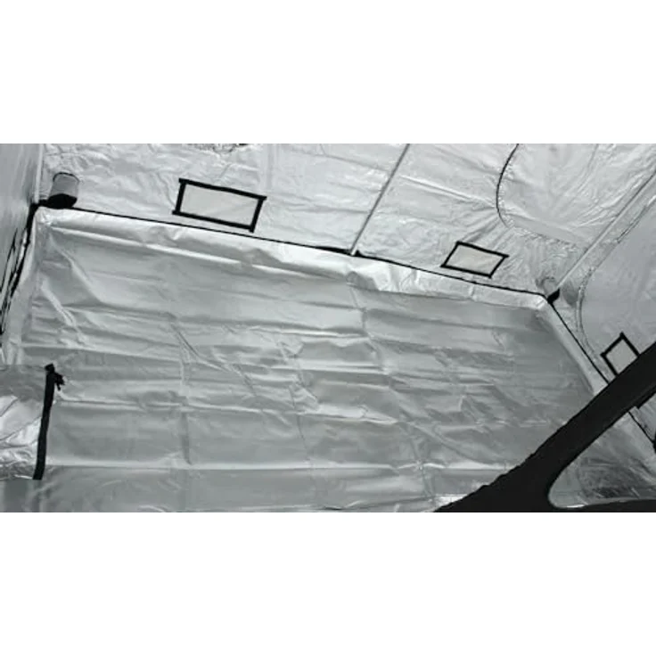 Hongyi Growbox 300x150x200 cm, Indoor Anzucht Growzelt Pflanzenzelt Schwarz mit hochreflektierender Aluminiumfolie – Bild 5