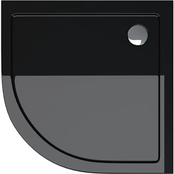 Mai & Mai Duschwanne Duschtasse aus Sanitäracryl, schwarz, Viertelkreis BTH: 80x80x4cm, rutschfest mit integriertem Gefälle – Bild 2