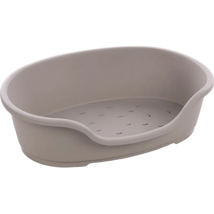 Flamingo Hundekorb Hundekorb Tuck oval aus Kunststoff grau mit Belüftungslöchern, recyceltem Material - Preisvergleich
