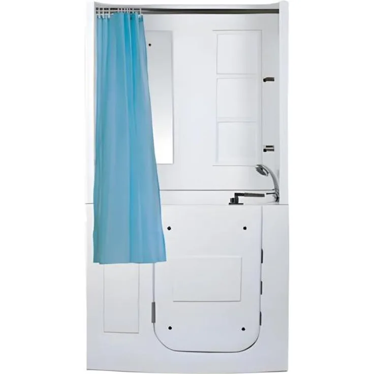 Xl Moebel Gmbh Dusch-Badekombination, Multifunktionswanne mit Einstiegstür, Handbrause und Sitz, weiß, 110x68 cm