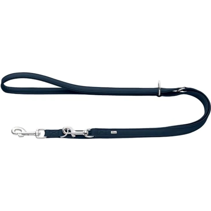 HUNTER Verstellbare Führleine Amalfi Marineblau, 3-fach verstellbar, vegan, Made in Germany – Bild 1