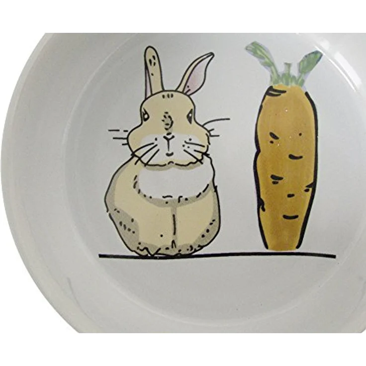 Nobby Keramik Napf Carrot Plus, Nagernapf in Weiß mit Kaninchenmotiv, Ø 11 cm, 300 ml – Bild 2
