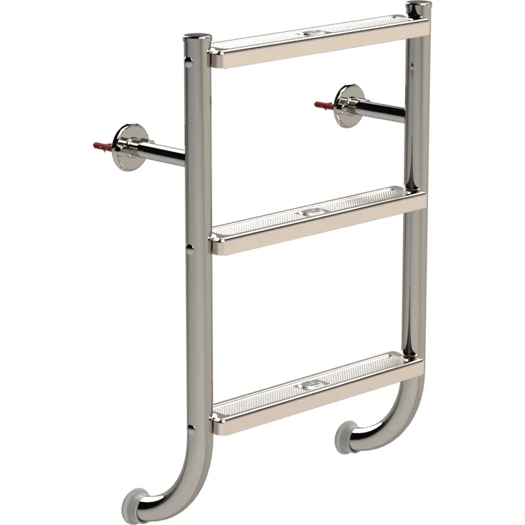 Eichenwald Poolleiter Modell 04 Tina, Edelstahl V4A, 3-stufig, gleitsichere Stufen, Flanschmontage