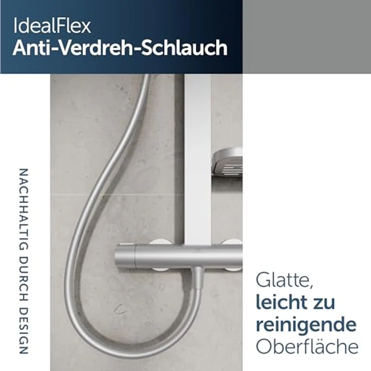 Ideal Standard Duschsystem Ceratherm Alu+, Multifunktionsbrause mit Thermostatkartusche, nachhaltiges Aluminium Design, Höhe 111,30 cm – Bild 6