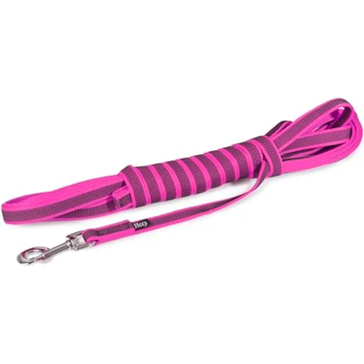 IDC Color & Gray gumierte Leine, 20 mm x 10 m mit Schlaufe, Pink-Grau – Bild 2