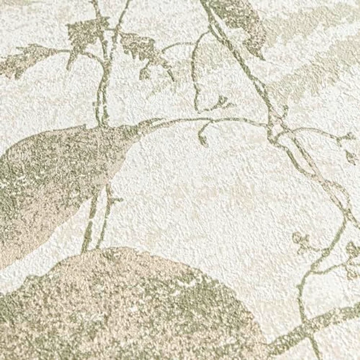 Livingwalls Hot Spots Motivtapete, Vliestapete mit Blättermotiv in Creme, Grün, Gold und Metallic, 10,05 m x 0,53 m, Dschungel-Look, Made in Germany - 782031 – Bild 3