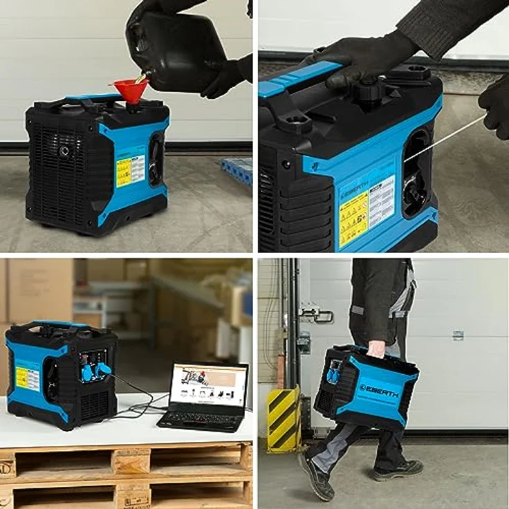 EBERTH GG1-IS2000, 2000 Watt Inverter Stromerzeuger mit 2x 230V und 2x USB, leise und mobil – Bild 6