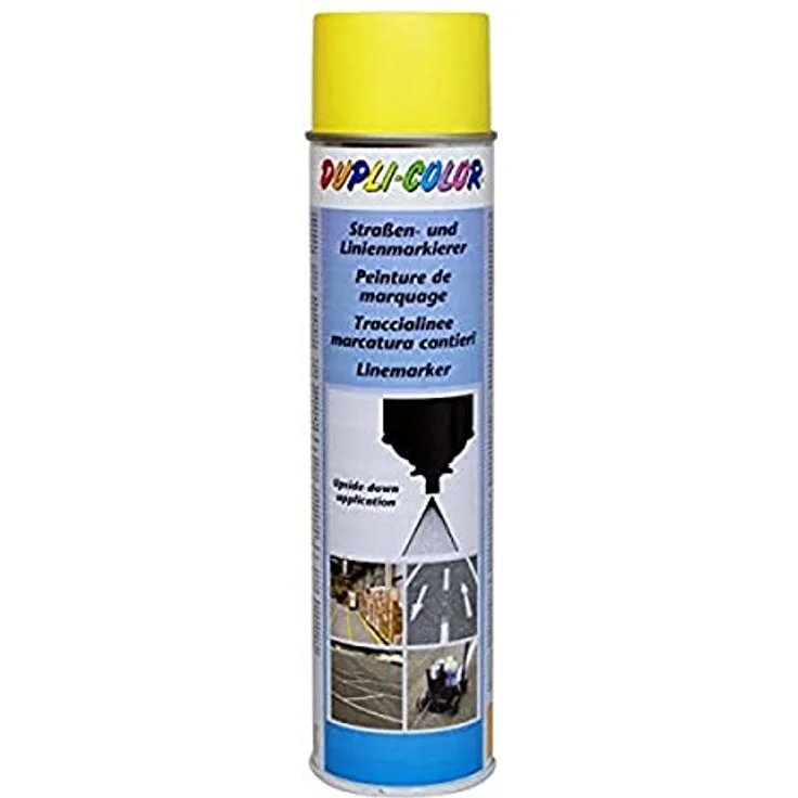 Dupli-Color 895159 Markierungsspray, 600 ml, Permanenter Straßenmarkierer in Gelb