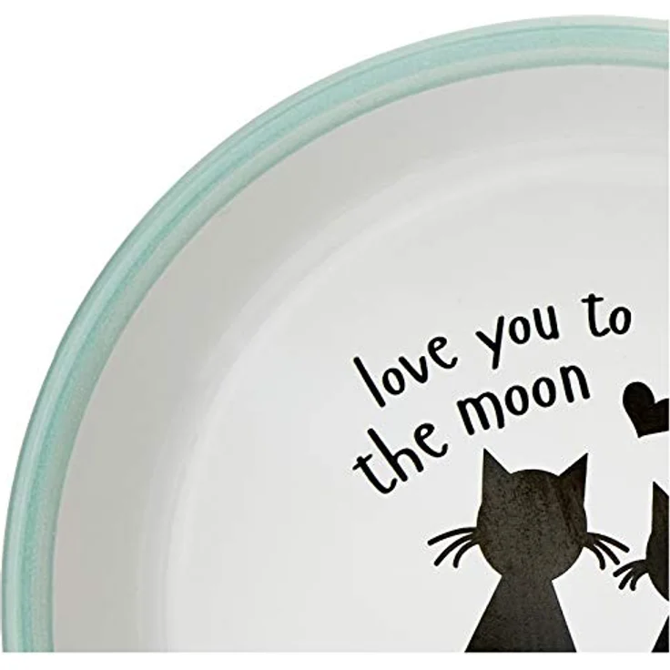 Karlie Napf Keramik, handbemalt 200 ml ø: 16 cm Motiv Katze & Mond, blau – Bild 5