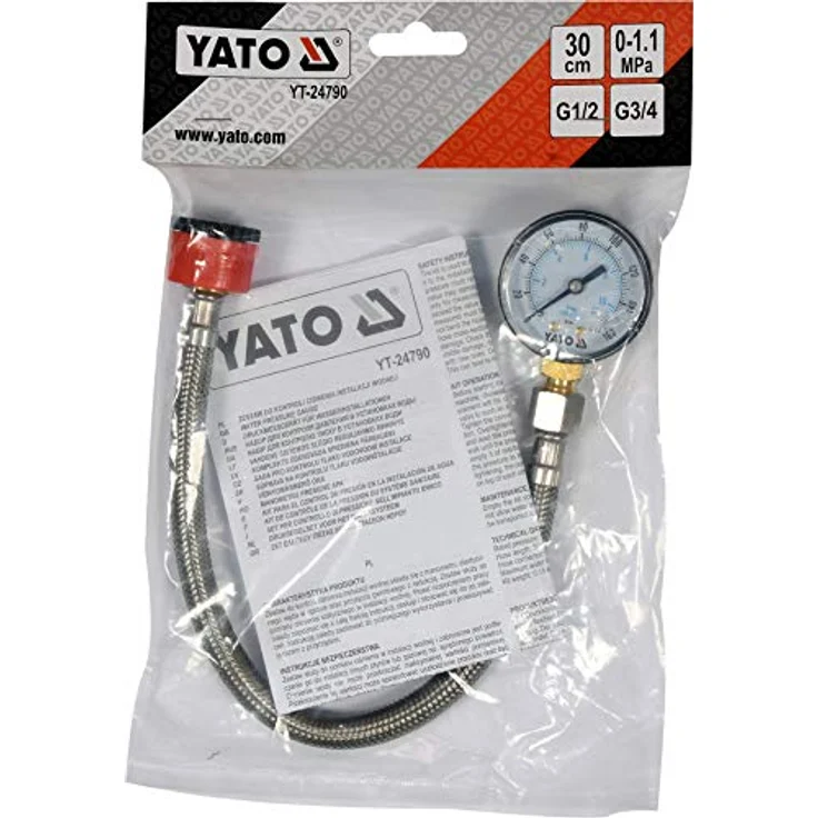 YATO Profi Wassserdruckmesser mit Manometer 3-4'' zu 1-2'' YT-24790 – Bild 4
