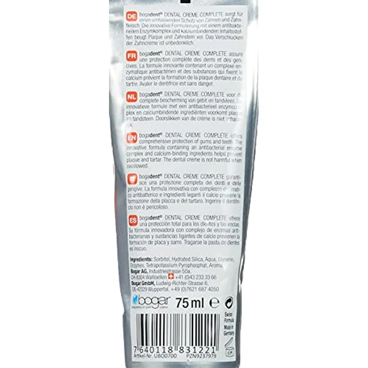 Bogadent Dental Creme Complete - Hundezahnpasta gegen Zahnstein - Hunde Zahncreme ohne Fluorid & Xylit - Hunde Zahnpasta mit zuckerspaltendem Enzym - 75ml – Bild 3