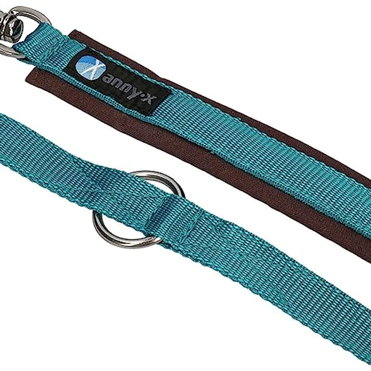 anny-x teilgepolsterte Führleine Classic Bolt Fun braun Petrol 3m – Bild 2