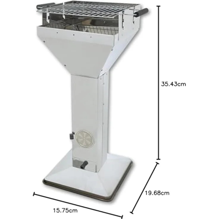 Activa Holzkohlegrill Säulengrill Saalfeld, Holzkohlegrillfläche 36 x 36 cm – Bild 10