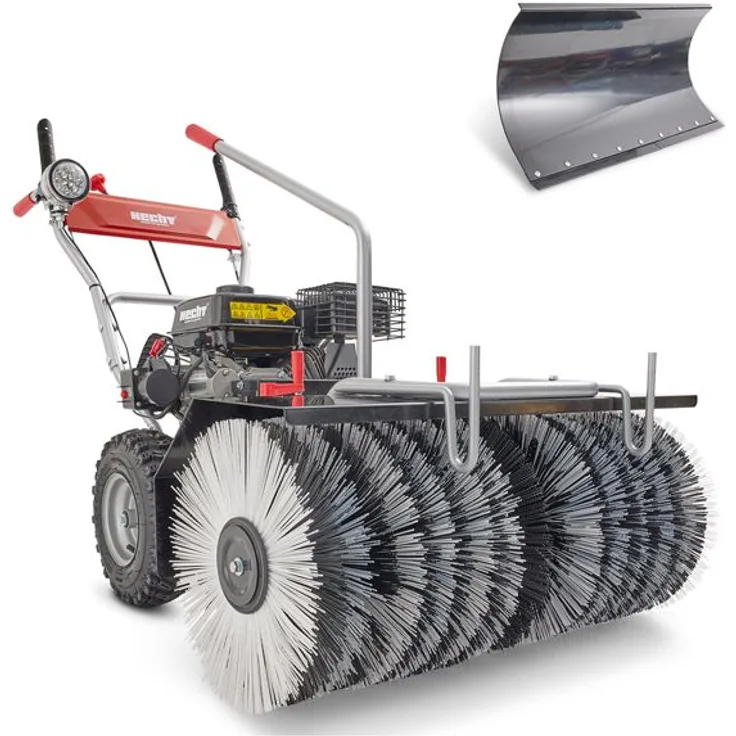 HECHT 8680 SE, Benzin-Kehrmaschine mit 196 cm³ Motor, 80 cm Arbeitsbreite und Schneeschild-Set