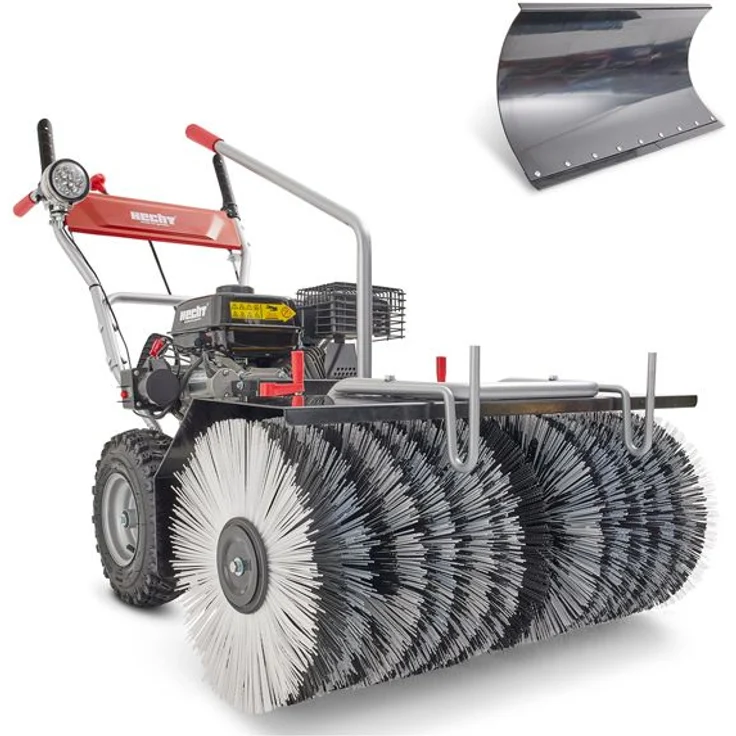 HECHT 8680 SE, Benzin-Kehrmaschine mit 196 cm³ Motor, 80 cm Arbeitsbreite und Schneeschild-Set
