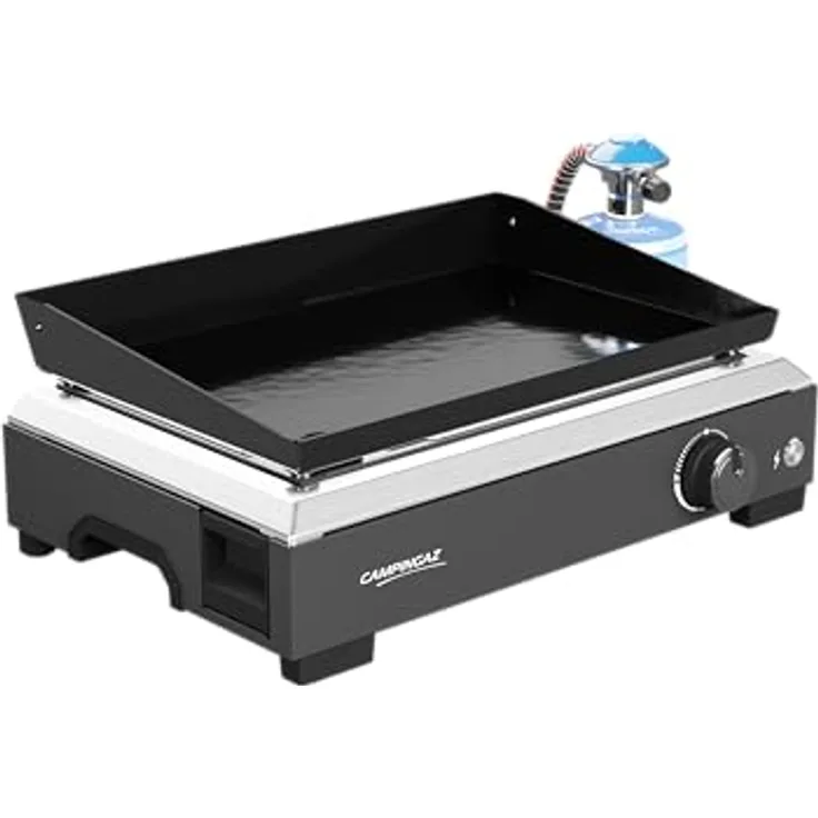 Campingaz Othello 1 CV Gas-Plancha-Grillplatte, 2,8 kW Kochplatte mit emaillierter Stahloberfläche und BlueFlame-Technologie, tragbarer Tischgrill, einfache Reinigung