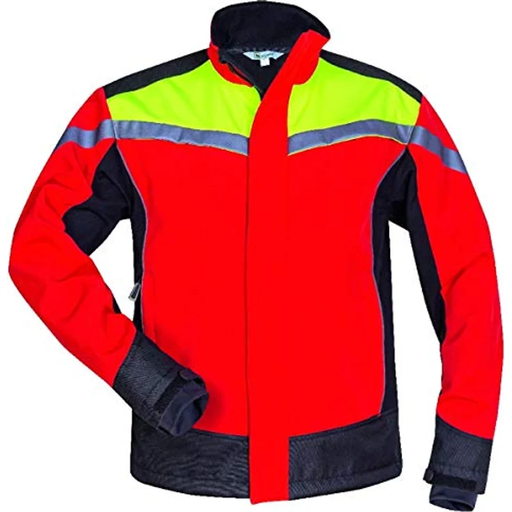 HELMUT FELDTMANN GmbH Waldarbeiter-Softshelljacke ESCHE, Gr.L, rot/gelb/schwarz, wind- und wasserdicht, atmungsaktiv mit Cordura® Verstärkungen – Bild 2