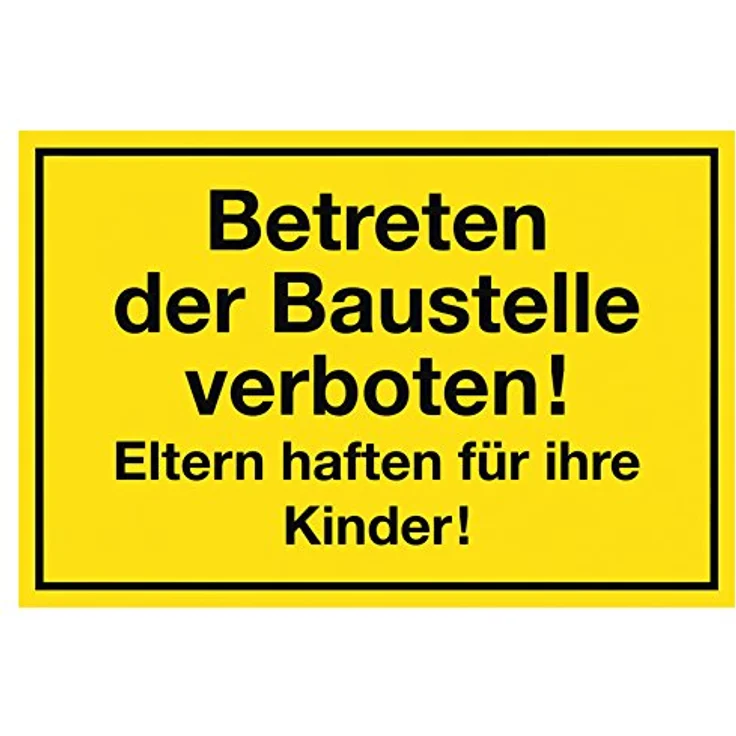 Metafranc Hinweisschild ''Betreten der Baustelle verboten!'' - 250 x 150 mm - Beschilderung - Verbotsschild - Zutrittsverbot - Privatgrundstück - Baustellenkennzeichnung - Gewerbekennzeichnung - 500090 – Bild 2