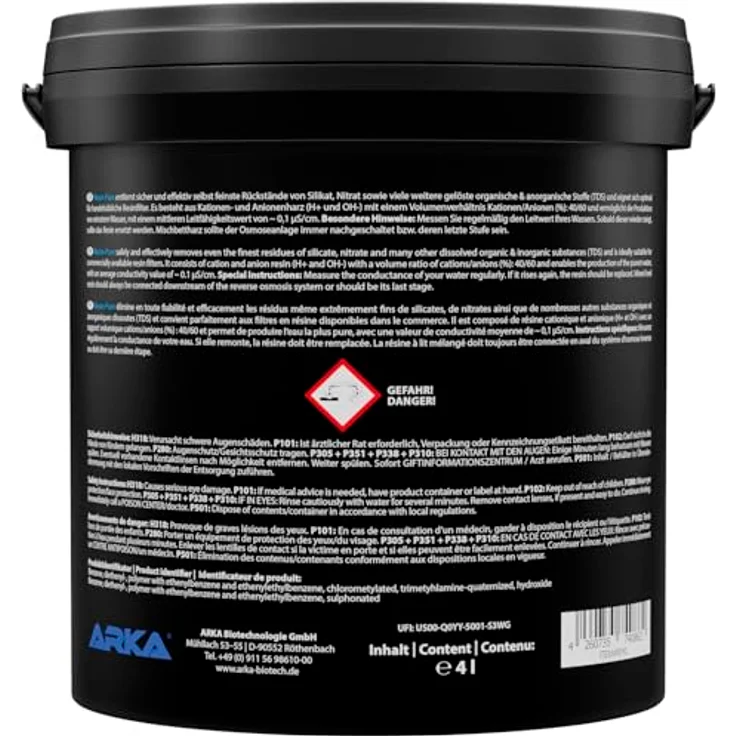 ARKA Biotechnologie GmbH Aquarien-Substrat Microbe-Lift Vollentsalzer Resin-Pure, 4000 ml, entfernt Silikat und Nitrat, ideal für Resinfilter – Bild 2