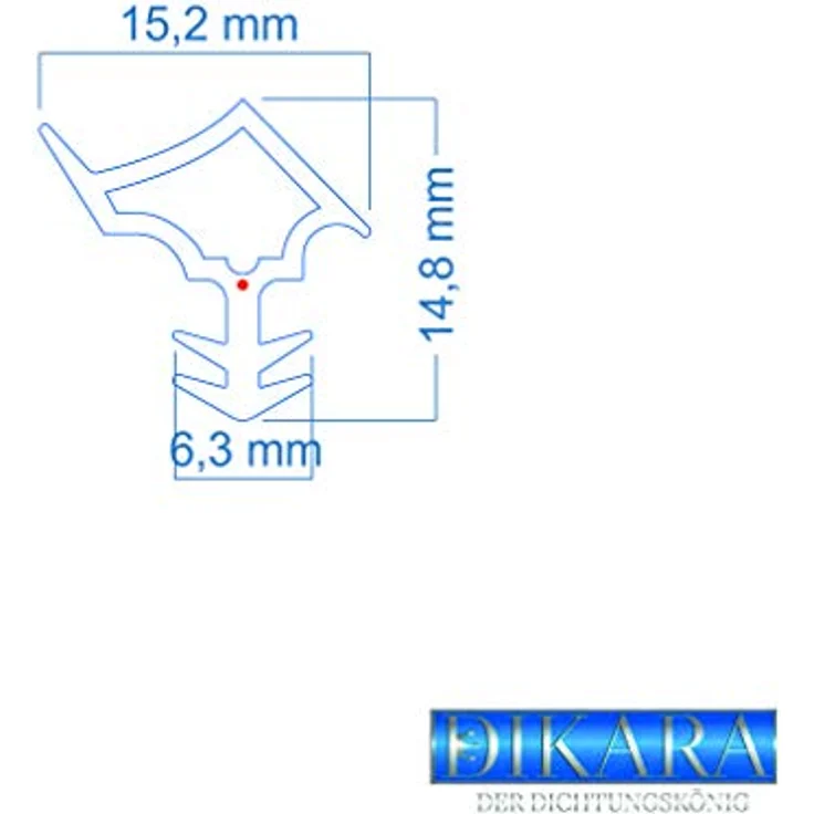 Dikara Stahlzargendichtung Weiß 5m, Dichtungshöhe 14,8mm, Dichtungsbreite 15,2mm, Zugluft- und Schallschutz, Heizkostensparend – Bild 2
