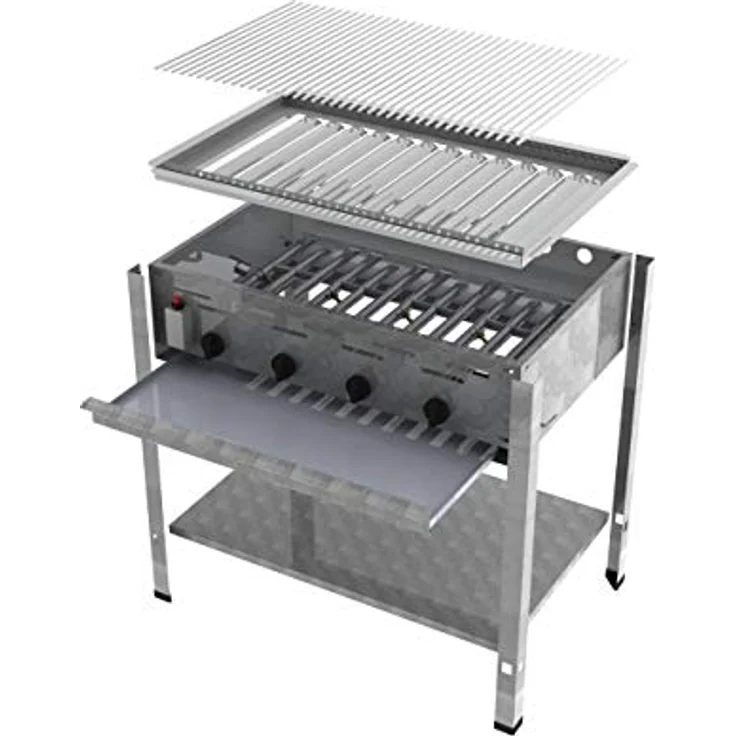 ChattenGlut Gasgrill Gastrobräter 18kW mit Einzelne Edelstahlstäbe als Rost, BxTxH: 810x530x800 cm, Edelstahl – Bild 6