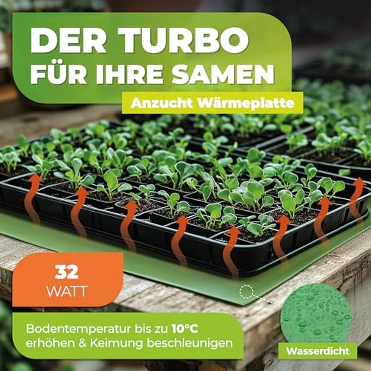 Bio Green Bio Green Anzucht Wärmeplatte, grün, flexibel, 30 x 60 cm, – Bild 6