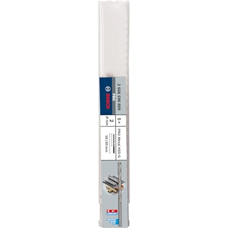 Bosch Professional Metallbohrer HSS-G geschliffen mit langer Arbeitslänge (5 Stück, Ø 2 mm) - Preisvergleich – Bild 2