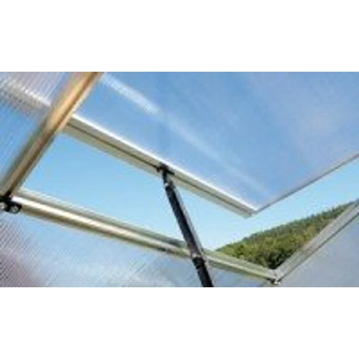 Gutta Gewächshaus gutta F3 Polycarbonat 6 mm 227 x 228 cm silber, stabile Alukonstruktion, spezial Hohlkammerplatten, Dachfenster – Bild 5