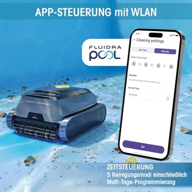 ZODIAC Akku‑Pool‑Roboter 'Freedom Lite', Wi‑Fi‑steuerbar mit 5 Reinigungsmodi und S-Pattern-Navigation, kabellos, für Einbau- und Aufstellpools – Bild 3