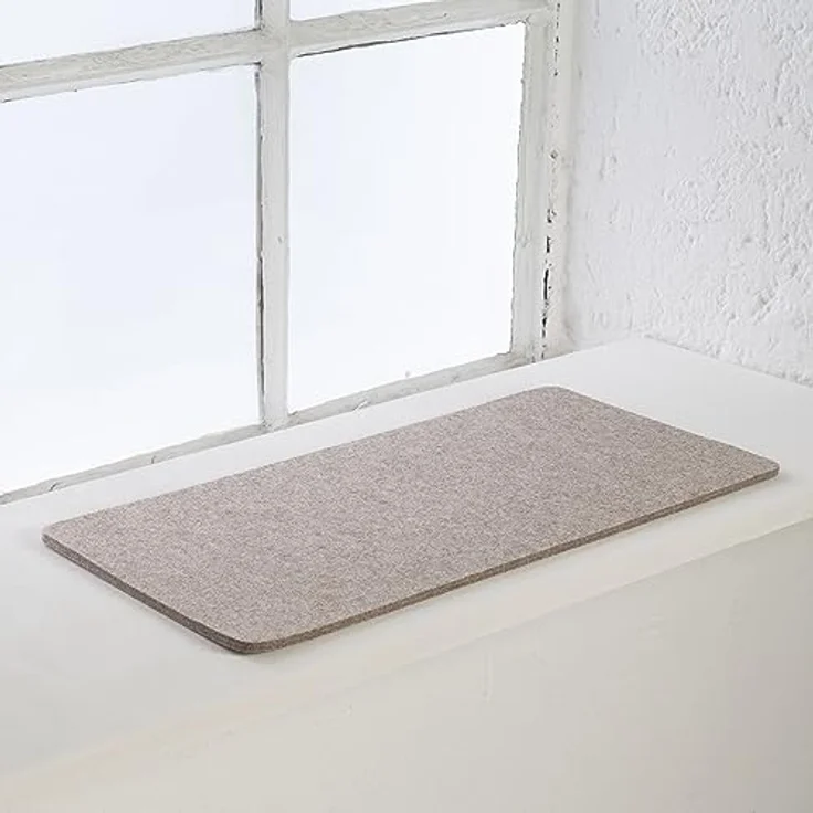 LucyBalu® Fensterbrettauflage für Katzen aus Wollfilz | Liegematte Fensterbank Katze | Katzenkissen | Fensterliegeplatz Katzen | Katzenbett Fensterbank | Fensterliege als Katzenfensterbett | Sand - Preisvergleich – Bild 1