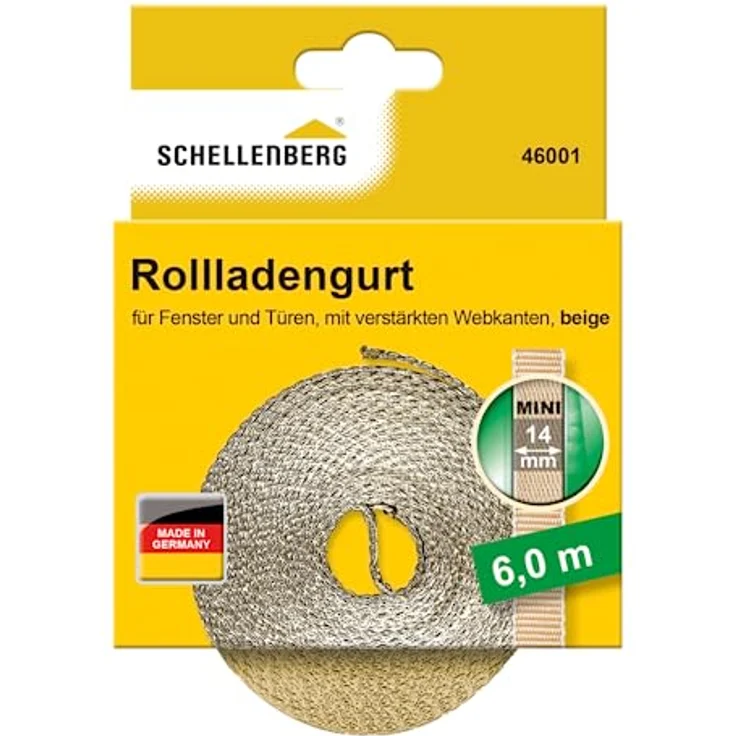 Schellenberg Rolladengurt Mini 14 mm, 6 m, beige 46001 – Bild 2