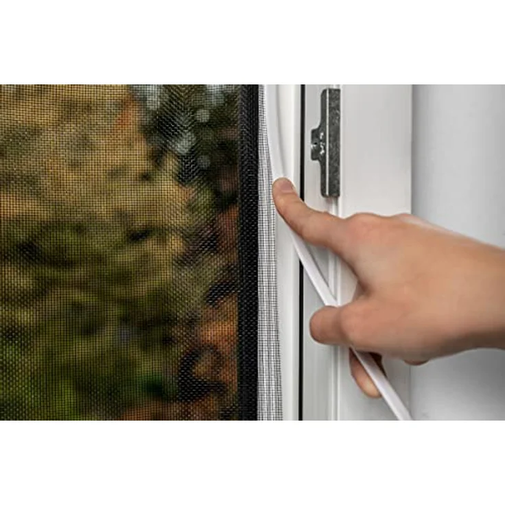 Schellenberg 70470 Fliegengitter Fenster Easy Click mit Fiberglasgewebe ohne bohren, einfaches Einklicken des Insektenschutz Gewebes, Fliegennetz problemlos austauschbar, 100 x 120 cm, weiß – Bild 5