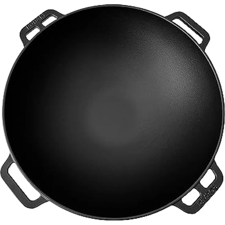 ROBARI Wok Kasan aus Gusseisen 12 L mit Grilldeckel Kazan – Bild 3