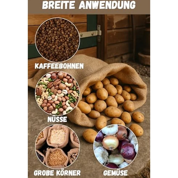 Samenshop24 5 Stück, Premium Jutesäcke aus 100 % Naturfaser, Neu, Größe 110cm x 60cm, strapazierfähig, Kartoffelsack, Aufbewahrung für Obst/ Gemüse, Winterschutz, Deko uvm. – Bild 7