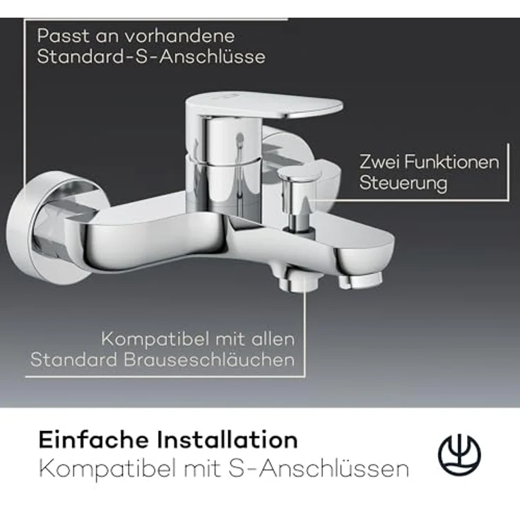 OTTO Kludi X1 Wannen- und Duscharmatur, chrom, mit automatischer Umstellung, Keramik-Kartusche und Strahlregler M24 – Bild 5