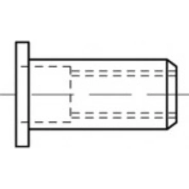 TOOLCRAFT TO-5455317 Blindnietmutter M6, 500 Stück, korrosionsbeständig, ideal für Metallverbindungen