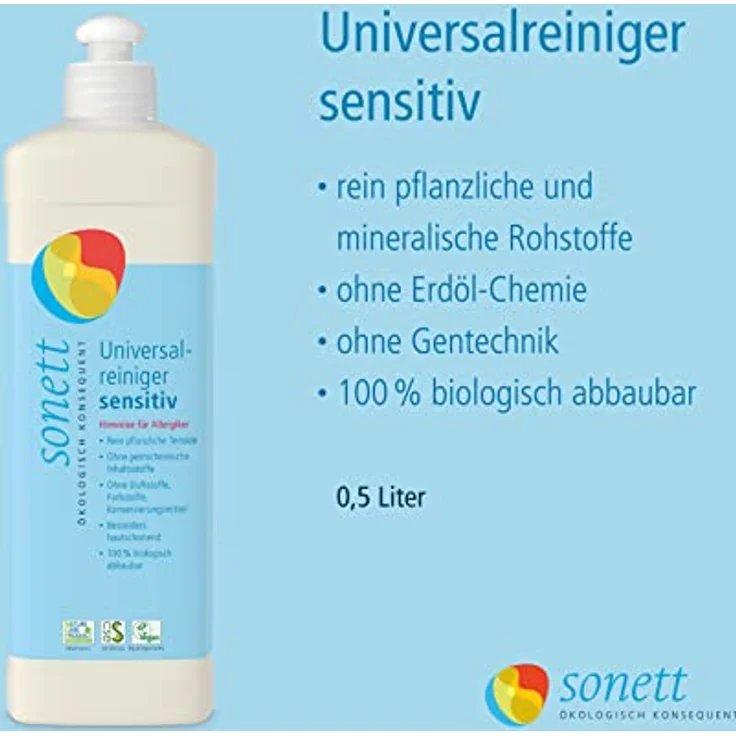 Sonett Universalreiniger - Neutral 500ml, konzentriert, ergiebig, hautverträglich, biologisch abbaubar - Preisvergleich – Bild 2