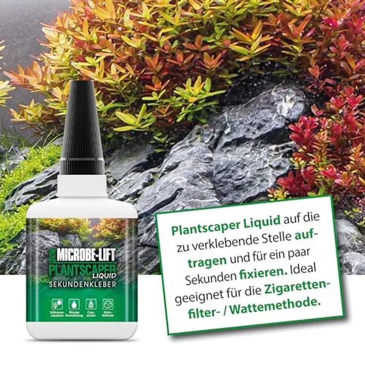 MICROBE-LIFT Plantscaper - 50 g flüssig - Pflanzenkleber für Aquascaping, schnell & ergiebig, ideal zum Befestigen von Pflanzen, Moosen & Wurzeln in Süßwasseraquarien – Bild 4
