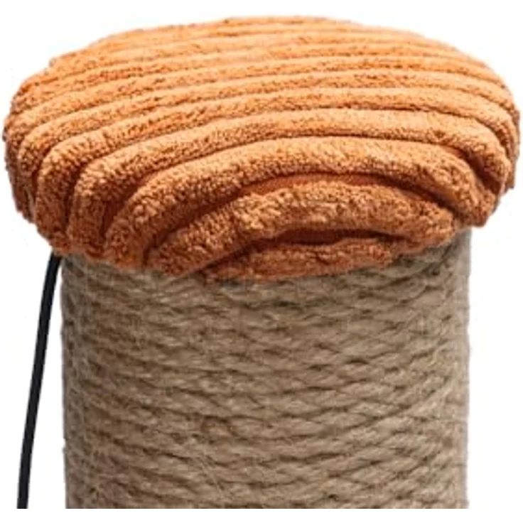 Designed by Lotte Ribbed Kratzbaum Terracotta 41x41x70 cm, mit integriertem Spielball und gerippter Bodenplatte – Bild 4