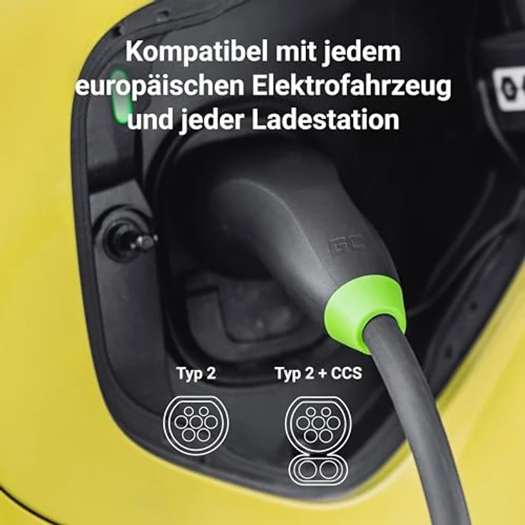 Green Cell GC Snap Typ 2 Ladekabel, 11kW 7m 16A, 3-Phasig, TÜV-zertifiziert, IP54, inkl. Premium Koffer – Bild 2