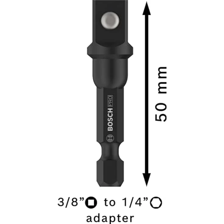 Bosch PRO Socket Adapter mit Kugelverbindung, 1/4"-Sechskantschaft für Schlagschrauber und Bohrschrauber, 144 x 66 mm – Bild 3