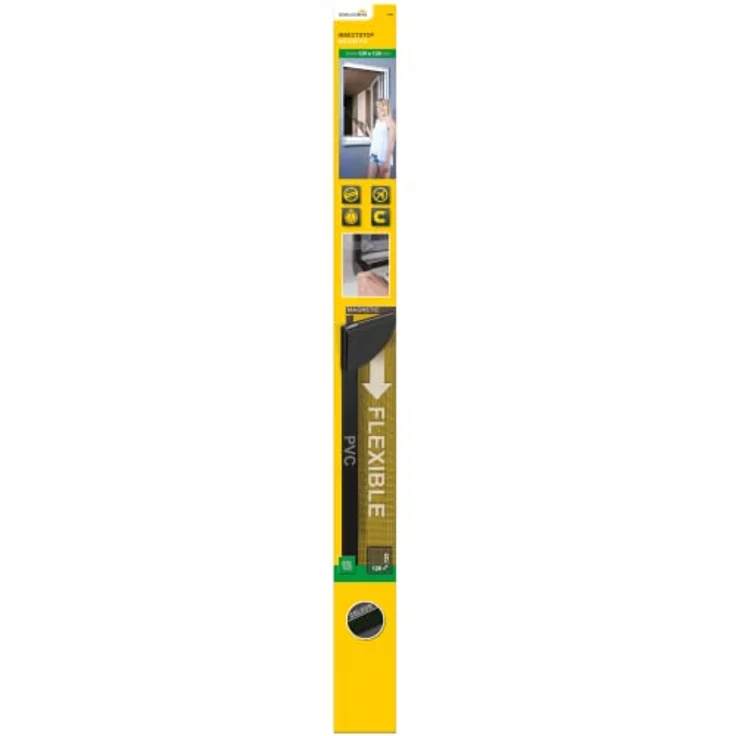 Schellenberg 70482 Fliegengitter Fenster Magnet mit Fiberglasgewebe 120 x 120 cm, flexibler Magnetrahmen ohne bohren, Insektenschutz Fenster inkl. unterstützende Halterungen, Anthrazit – Bild 1