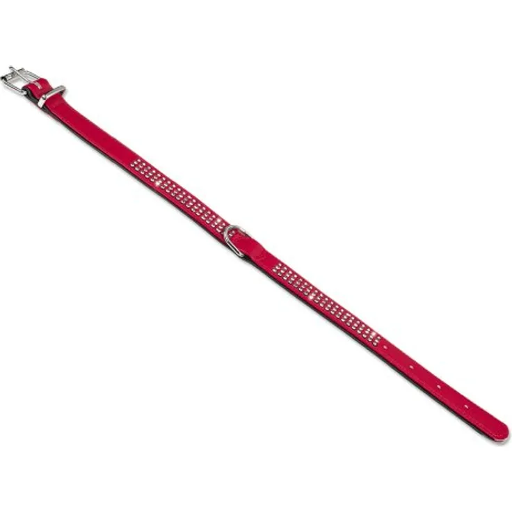 Nobby Halsband Crystal zweireihig, rot 37 cm (27-32 cm), 17/19 mm, 1 Stück